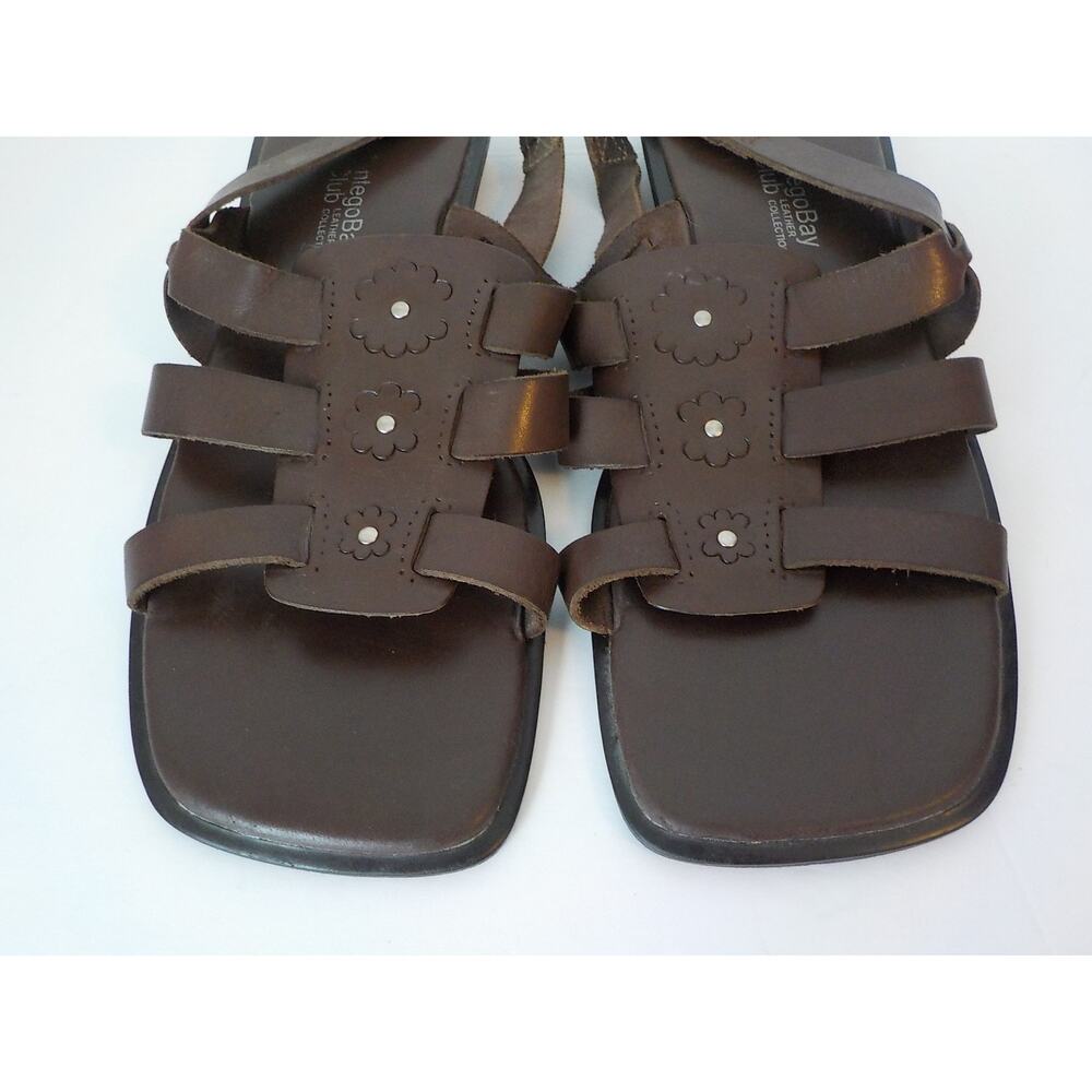 Y2K Retro Montego Bay Club Brown Leather Strappy Sandals Slingback Women 8.5 M - Picture 11 of 15